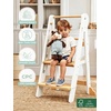 image:imageGrownsy Foldable Step Stool Toddler Tower Toddler Kitchen Stool Helper Collapsible Kids Standing Tower with 3 Adjustable Heights for Kitchen Bathroom Sink Counter WhiteWhite