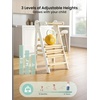 image:imageGrownsy Foldable Step Stool Toddler Tower Toddler Kitchen Stool Helper Collapsible Kids Standing Tower with 3 Adjustable Heights for Kitchen Bathroom Sink Counter WhiteWhite