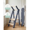 image:imageGrownsy Foldable Step Stool Toddler Tower Toddler Kitchen Stool Helper Collapsible Kids Standing Tower with 3 Adjustable Heights for Kitchen Bathroom Sink Counter WhiteBlue Gray
