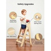 image:imageGrownsy Foldable Step Stool Toddler Tower Toddler Kitchen Stool Helper Collapsible Kids Standing Tower with 3 Adjustable Heights for Kitchen Bathroom Sink Counter WhiteNatural