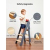 image:imageGrownsy Foldable Step Stool Toddler Tower Toddler Kitchen Stool Helper Collapsible Kids Standing Tower with 3 Adjustable Heights for Kitchen Bathroom Sink Counter WhiteBlue Gray