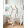 image:imageGrownsy Foldable Step Stool Toddler Tower Toddler Kitchen Stool Helper Collapsible Kids Standing Tower with 3 Adjustable Heights for Kitchen Bathroom Sink Counter WhiteWhite