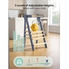 image:imageGrownsy Foldable Step Stool Toddler Tower Toddler Kitchen Stool Helper Collapsible Kids Standing Tower with 3 Adjustable Heights for Kitchen Bathroom Sink Counter WhiteBlue Gray