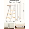 image:imageGrownsy Foldable Step Stool Toddler Tower Toddler Kitchen Stool Helper Collapsible Kids Standing Tower with 3 Adjustable Heights for Kitchen Bathroom Sink Counter WhiteWhite