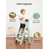 image:imageGrownsy Foldable Step Stool Toddler Tower Toddler Kitchen Stool Helper Collapsible Kids Standing Tower with 3 Adjustable Heights for Kitchen Bathroom Sink Counter WhiteGreen