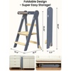 image:imageGrownsy Foldable Step Stool Toddler Tower Toddler Kitchen Stool Helper Collapsible Kids Standing Tower with 3 Adjustable Heights for Kitchen Bathroom Sink Counter WhiteBlue Gray