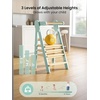 image:imageGrownsy Foldable Step Stool Toddler Tower Toddler Kitchen Stool Helper Collapsible Kids Standing Tower with 3 Adjustable Heights for Kitchen Bathroom Sink Counter WhiteGreen