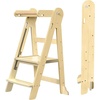 image:imageGrownsy Foldable Step Stool Toddler Tower Toddler Kitchen Stool Helper Collapsible Kids Standing Tower with 3 Adjustable Heights for Kitchen Bathroom Sink Counter WhiteNatural