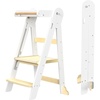 image:imageGrownsy Foldable Step Stool Toddler Tower Toddler Kitchen Stool Helper Collapsible Kids Standing Tower with 3 Adjustable Heights for Kitchen Bathroom Sink Counter WhiteWhite