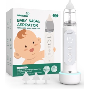 image:imageGROWNSY Nasal Aspirator for Baby Upgraded 5 Suction Levels Baby Nose Sucker IPX7 Waterproof Electric Nose Suction for Baby Booger Sucker for Toddlers with Music amp Light Functions GreenGrey