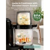 image:imageGrownsy Baby Food Maker with DualLayer Steam Basket  Baby Food Processor for Starting Solids amp Babies 6 Months  Steamer Blender amp Puree Machine for Healthy Homemade Baby Food BPAFreeCreamBlack  Gold