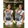 image:imageGROWNSY Baby Carrier Newborn to Toddler Lightweight Ergonomic 744 lbs Newborn Carrier with Head Support Easy to Wear Hands Free Infant Carrier for 036 Months Black Air MeshGray Spots Leopard