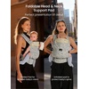 image:imageGROWNSY Baby Carrier Newborn to Toddler Lightweight Ergonomic 744 lbs Newborn Carrier with Head Support Easy to Wear Hands Free Infant Carrier for 036 Months Black Air MeshGrey Animal Patter
