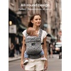 image:imageGROWNSY Baby Carrier Newborn to Toddler Lightweight Ergonomic 744 lbs Newborn Carrier with Head Support Easy to Wear Hands Free Infant Carrier for 036 Months Black Air MeshGray Spots Leopard
