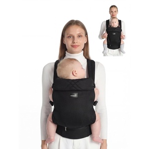 image:imageGROWNSY Baby Carrier Newborn to Toddler Lightweight Ergonomic 744 lbs Newborn Carrier with Head Support Easy to Wear Hands Free Infant Carrier for 036 Months Black Air MeshMesh Black