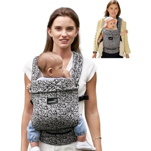 image:imageGROWNSY Baby Carrier Newborn to Toddler Lightweight Ergonomic 744 lbs Newborn Carrier with Head Support Easy to Wear Hands Free Infant Carrier for 036 Months Black Air MeshGray Spots Leopard
