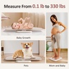 image:imageGROWNSY Baby Scale Baby Weight Scale Pet Scale for Puppy Cat Adult Scale Up to 330lbs Accurate Digital Scale with Hold Function 27inch Height Measurement 5 Units LED Screen BeigeBeige