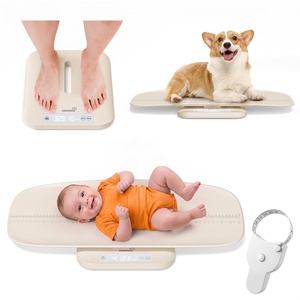 image:imageGROWNSY Baby Scale Baby Weight Scale Pet Scale for Puppy Cat Adult Scale Up to 330lbs Accurate Digital Scale with Hold Function 27inch Height Measurement 5 Units LED Screen BeigeBeige
