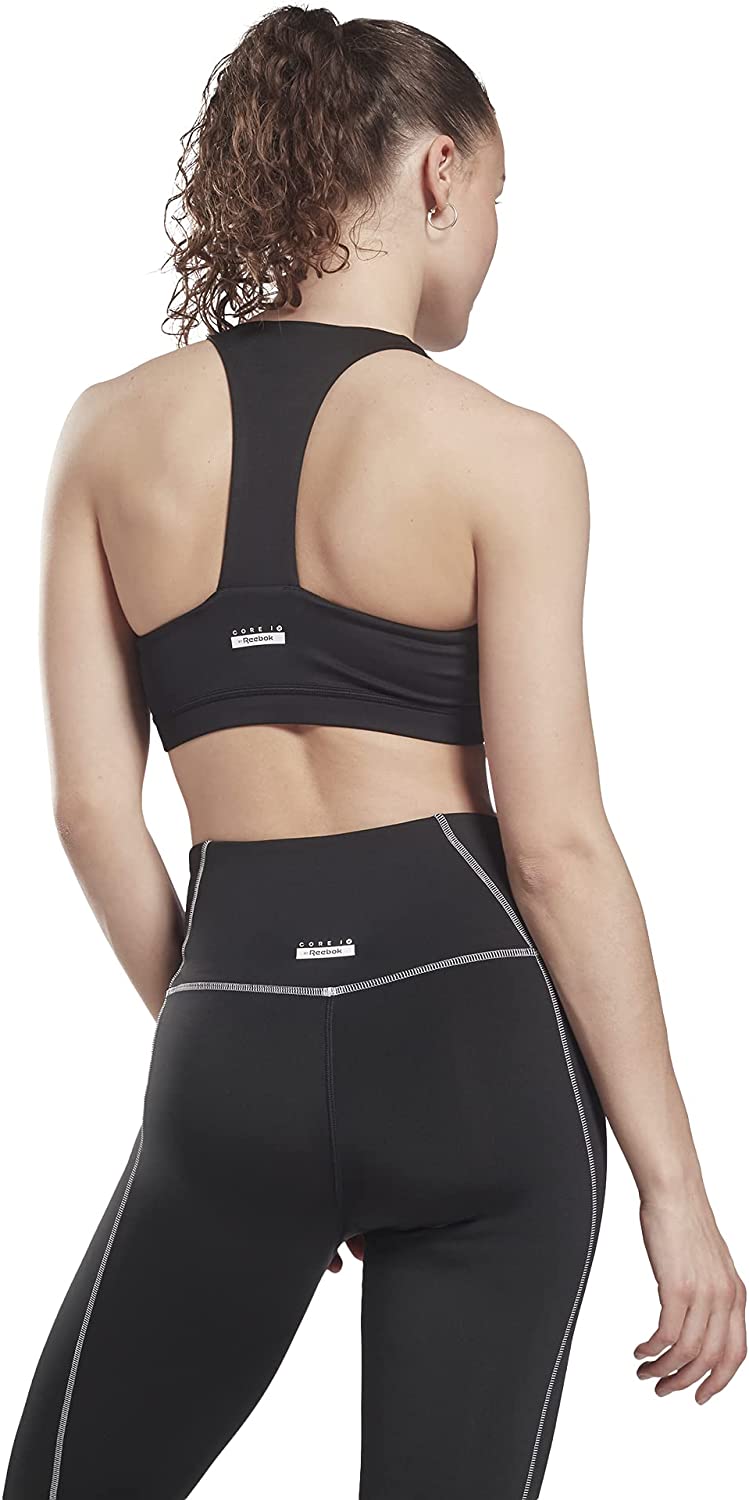 imageCore 10 by Reebok Womens Colorblock Medium Support Sports BraBlack