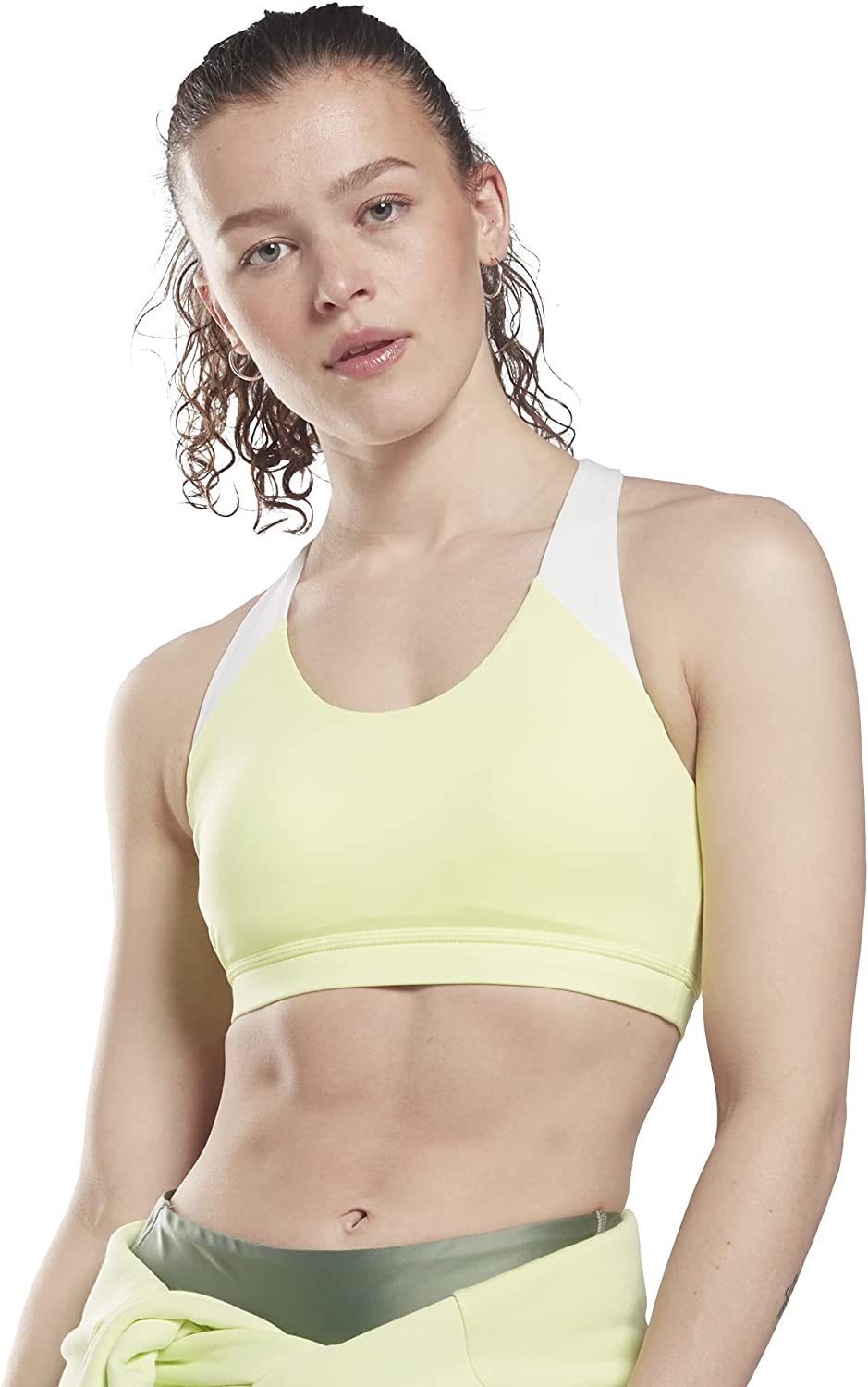 imageCore 10 by Reebok Womens Colorblock Medium Support Sports BraEnergy Glow