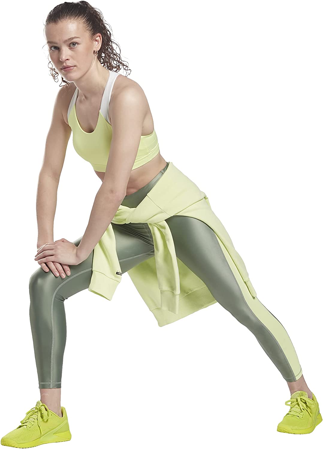 imageCore 10 by Reebok Womens Colorblock Medium Support Sports BraEnergy Glow