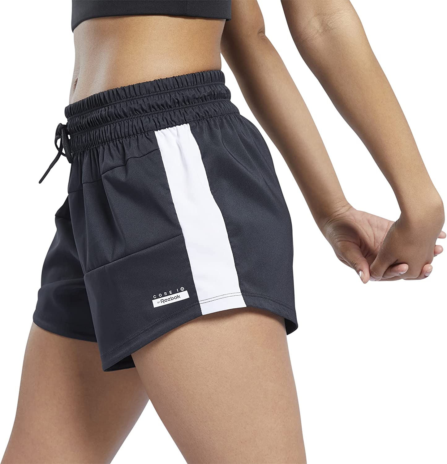 imageCore 10 by Reebok Womens Woven Colorblocked Workout ShortsNight Black