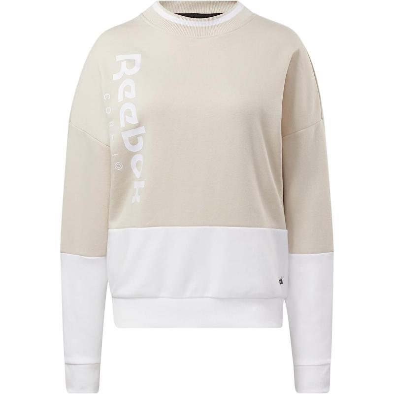 imageCore 10 by Reebok Womens Oversized Color Block Crewneck SweatshirtBeige