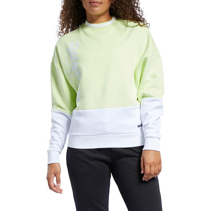 imageCore 10 by Reebok Womens Oversized Color Block Crewneck SweatshirtEnergy Glow