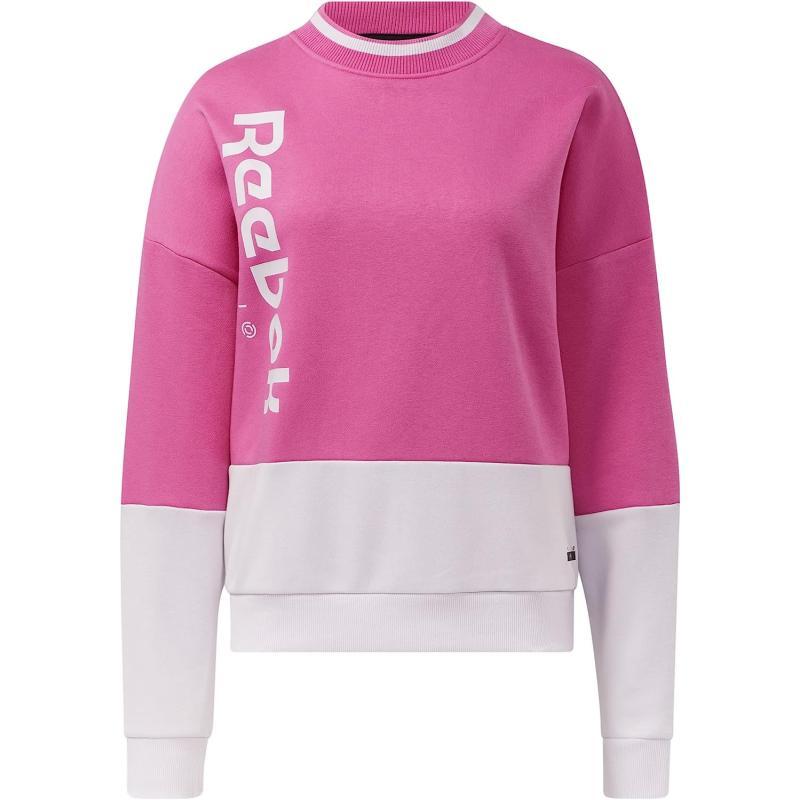 imageCore 10 by Reebok Womens Oversized Color Block Crewneck SweatshirtPink
