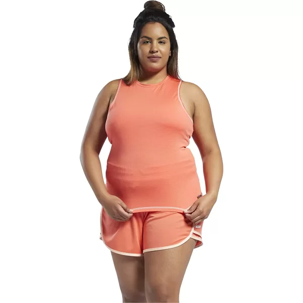 imageCore 10 Womens Fitted HighNeck Mesh Tank in Semi Orange Flare