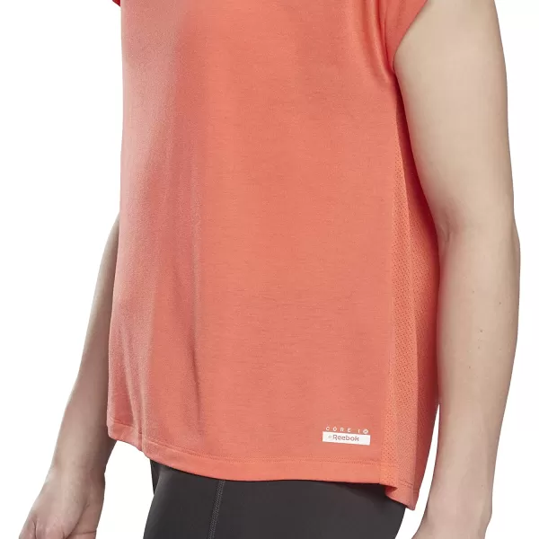 imageCore 10 Womens Flowy OpenBack ShortSleeve TeeSemi Orange Flare