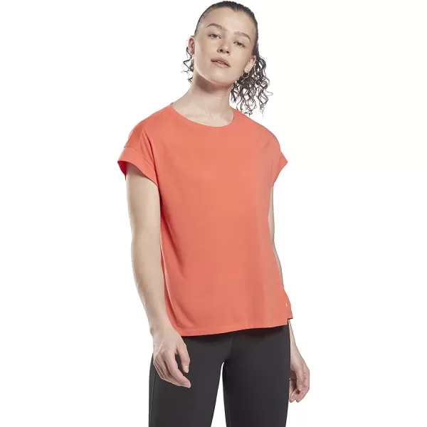 imageCore 10 Womens Flowy OpenBack ShortSleeve TeeSemi Orange Flare