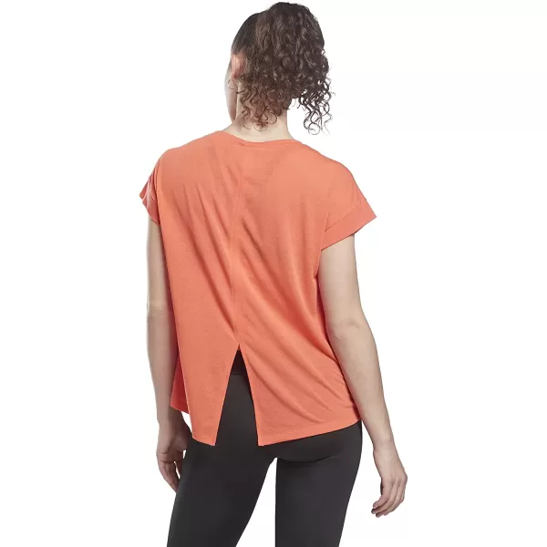imageCore 10 Womens Flowy OpenBack ShortSleeve TeeSemi Orange Flare