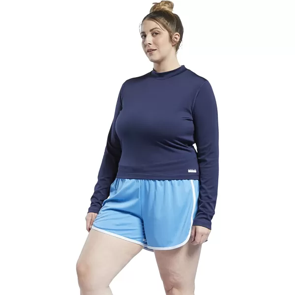 imageCore 10 Womens HighNeck SweatWicking LongSleeve ShitVector Navy