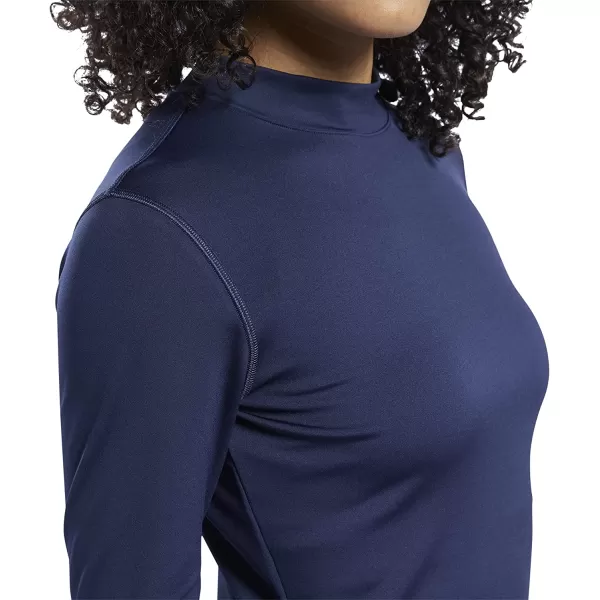 imageCore 10 Womens HighNeck SweatWicking LongSleeve ShitVector Navy