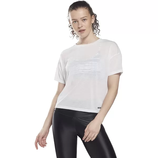 imageCore 10 Womens Mesh White ShortSleeve Crop Tee