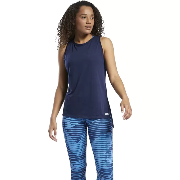 imageCore 10 by Reebok Womens Asymmetrical Burnout TankVector Navy