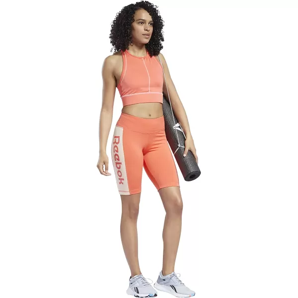 imageCore 10 by Reebok Womens Big Logo Bike ShortsSemi Orange Flare