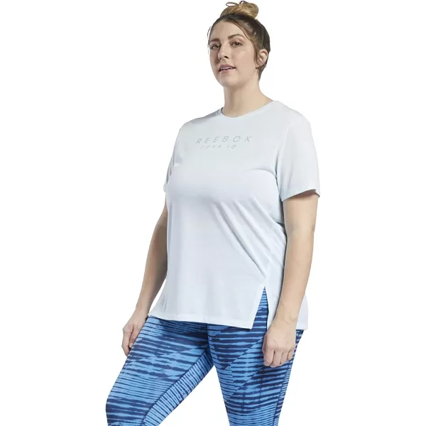 imageCore 10 by Reebok Womens Casual Mesh Back ShortSleeve TeeChalk Blue