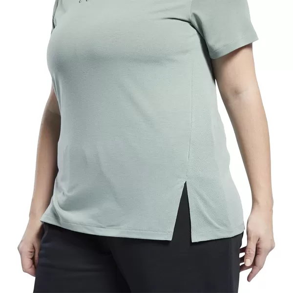 imageCore 10 by Reebok Womens Casual Mesh Back ShortSleeve TeeHarmony Green