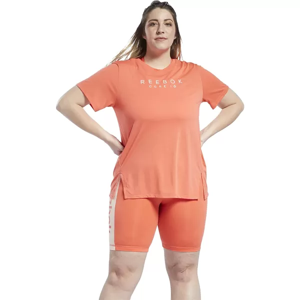 imageCore 10 by Reebok Womens Casual Mesh Back ShortSleeve TeeSemi Orange Flare