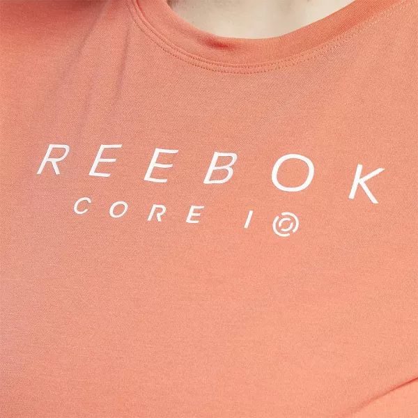 imageCore 10 by Reebok Womens Casual Mesh Back ShortSleeve TeeSemi Orange Flare