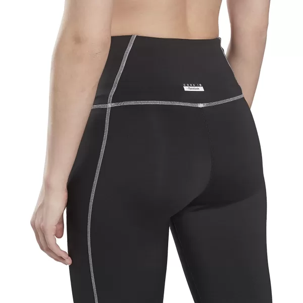 imageCore 10 by Reebok Womens HighRise Contrast Stitch LeggingsBlackWhite