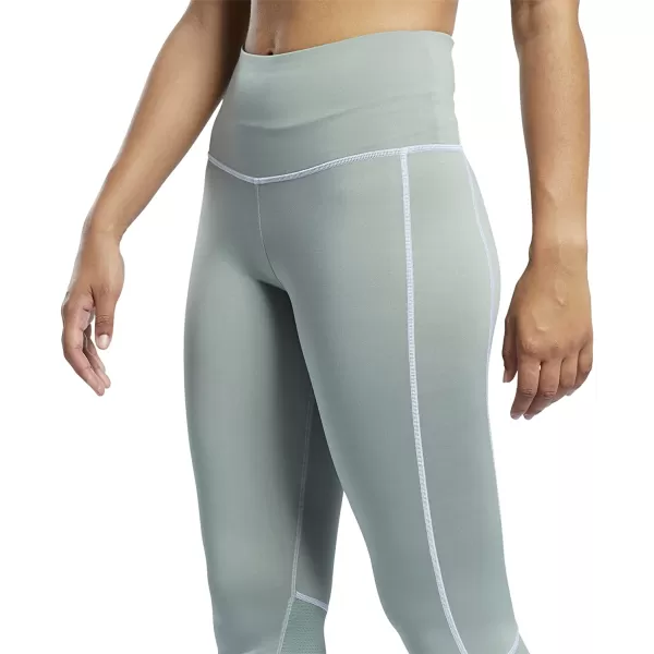 imageCore 10 by Reebok Womens HighRise Contrast Stitch LeggingsHarmony GreenWhite