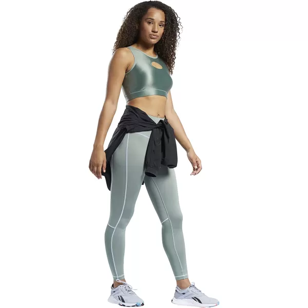 imageCore 10 by Reebok Womens HighRise Contrast Stitch LeggingsHarmony GreenWhite