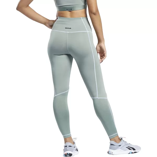 imageCore 10 by Reebok Womens HighRise Contrast Stitch LeggingsHarmony GreenWhite