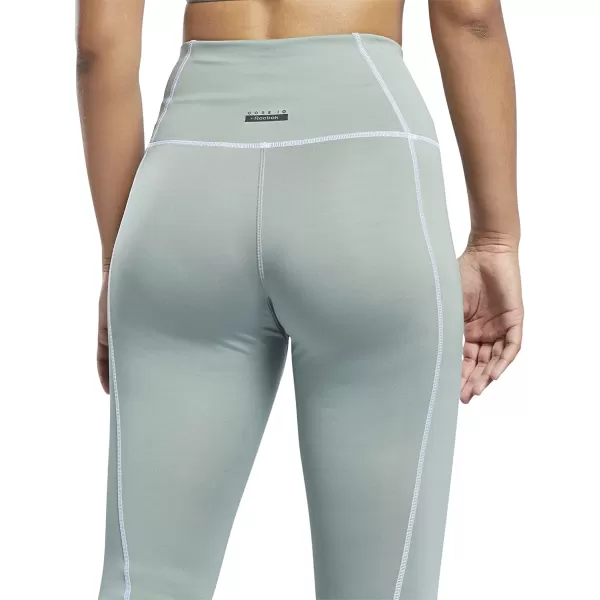 imageCore 10 by Reebok Womens HighRise Contrast Stitch LeggingsHarmony GreenWhite