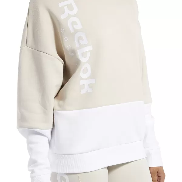 imageCore 10 by Reebok Womens Oversized Color Block Crewneck SweatshirtBeige