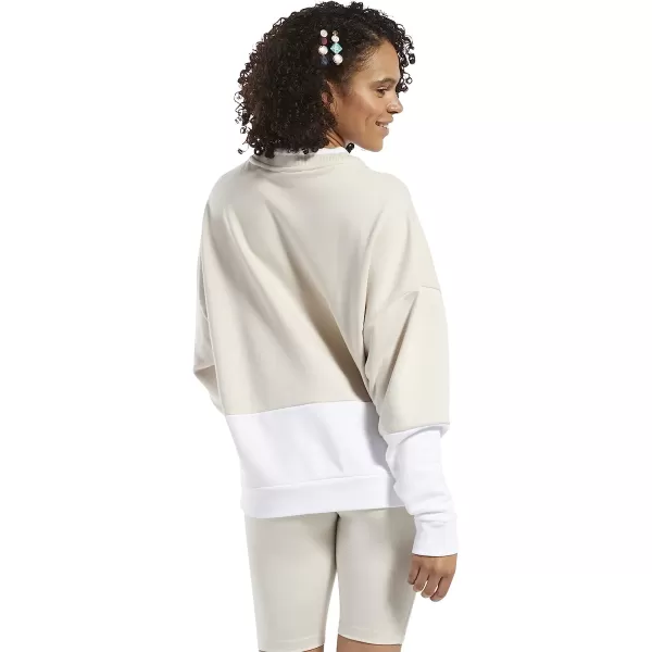 imageCore 10 by Reebok Womens Oversized Color Block Crewneck SweatshirtBeige