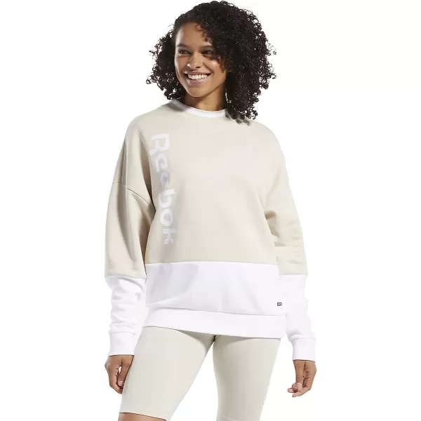 imageCore 10 by Reebok Womens Oversized Color Block Crewneck SweatshirtBeige